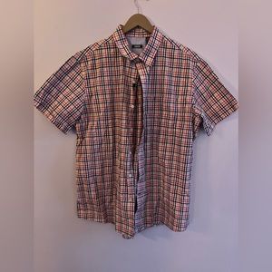 Checkered Izod button-up collared shirt.